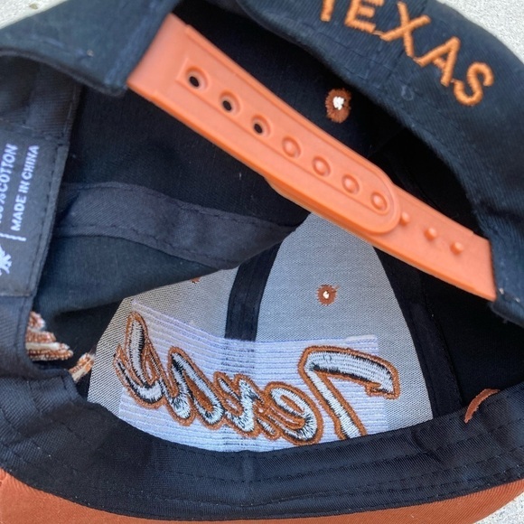 Texas Longhorns Black Script Spell-Out Snapback Hat One Size NCAA Big 12 College - Picture 6 of 10